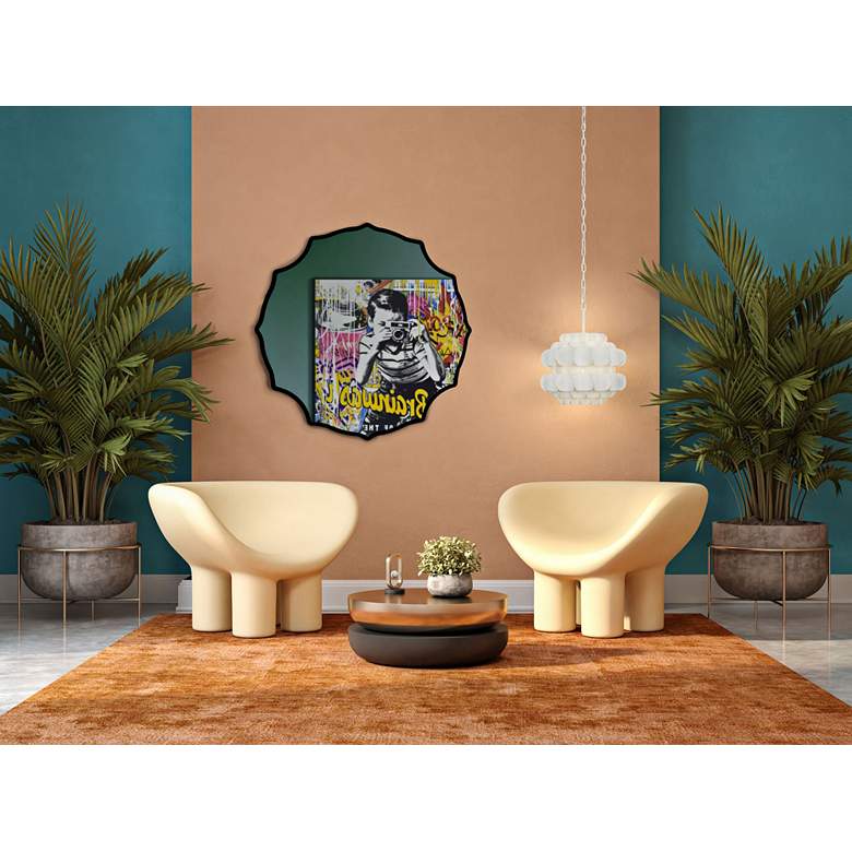 Image 1 Varaluz Not Baroque Black 40" Oversized Wall Mirror in scene
