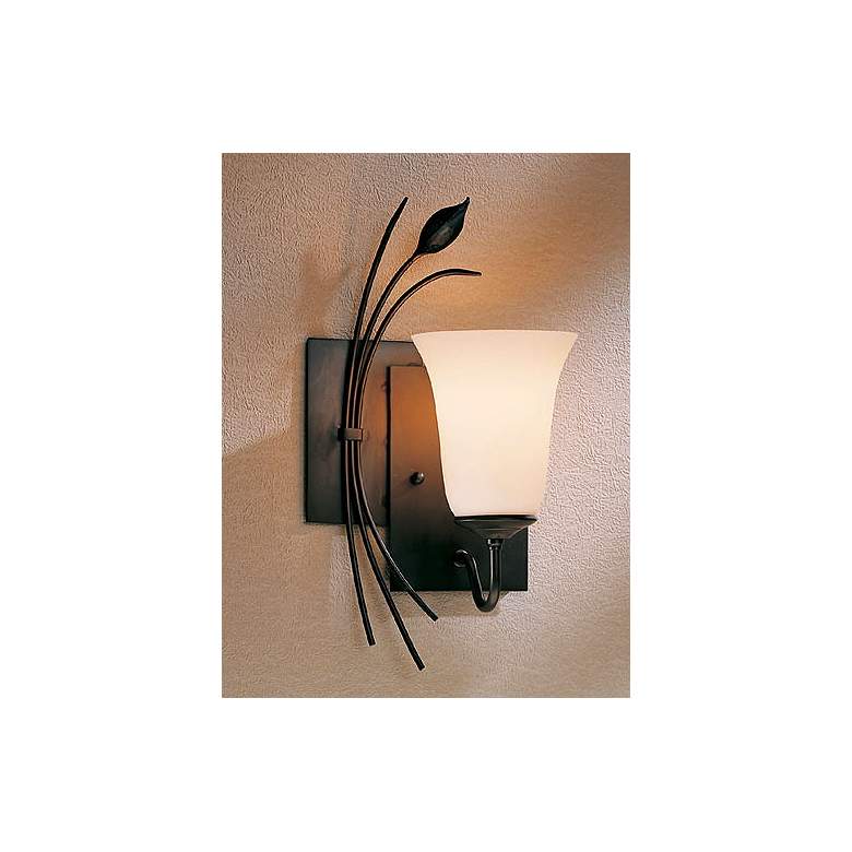 Image 1 Hubbardton Forge Left Side Leaf and Stem Wall Sconce in scene