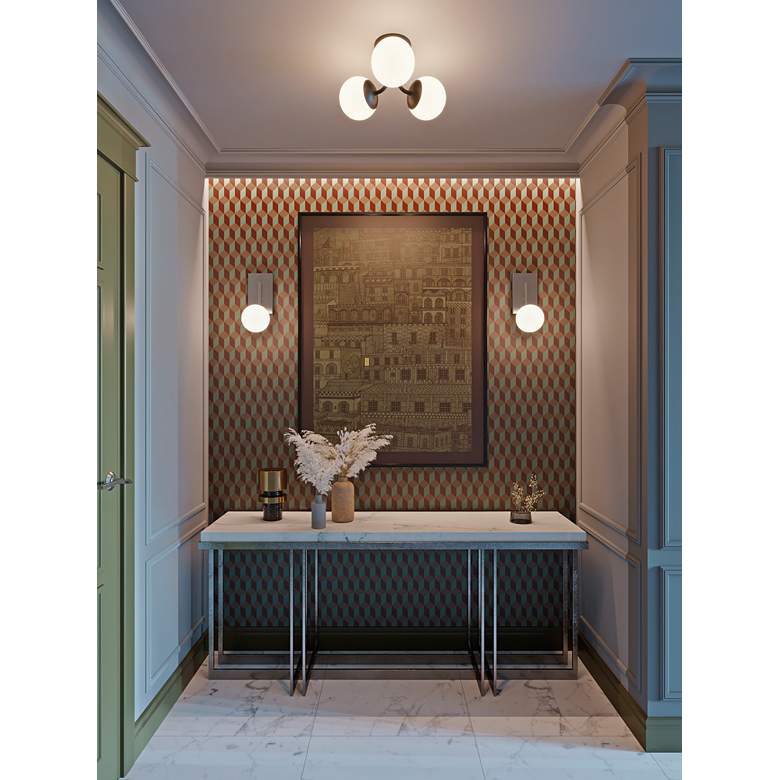 Image 1 AFX Metropolitan 15" Wide Black 3-Light LED Orb Lights Ceiling Fixture in scene