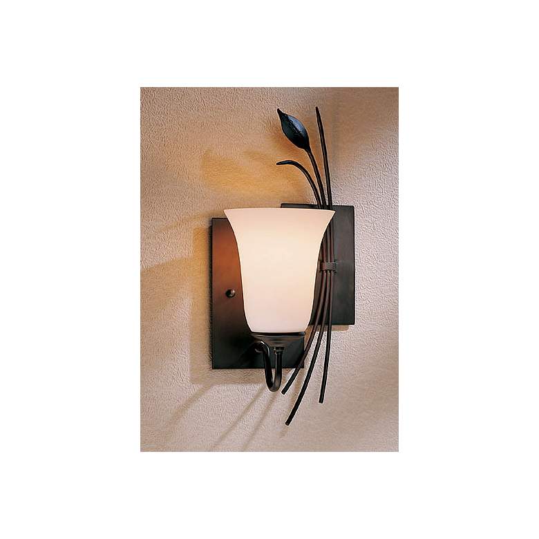 Image 1 Hubbardton Forge Right Side Leaf and Stem Wall Sconce in scene