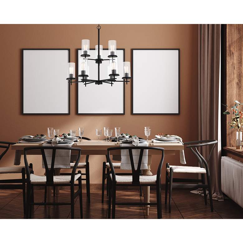 Image 1 Haisley 31 1/2" Wide Coal 9-Light Chandelier in scene