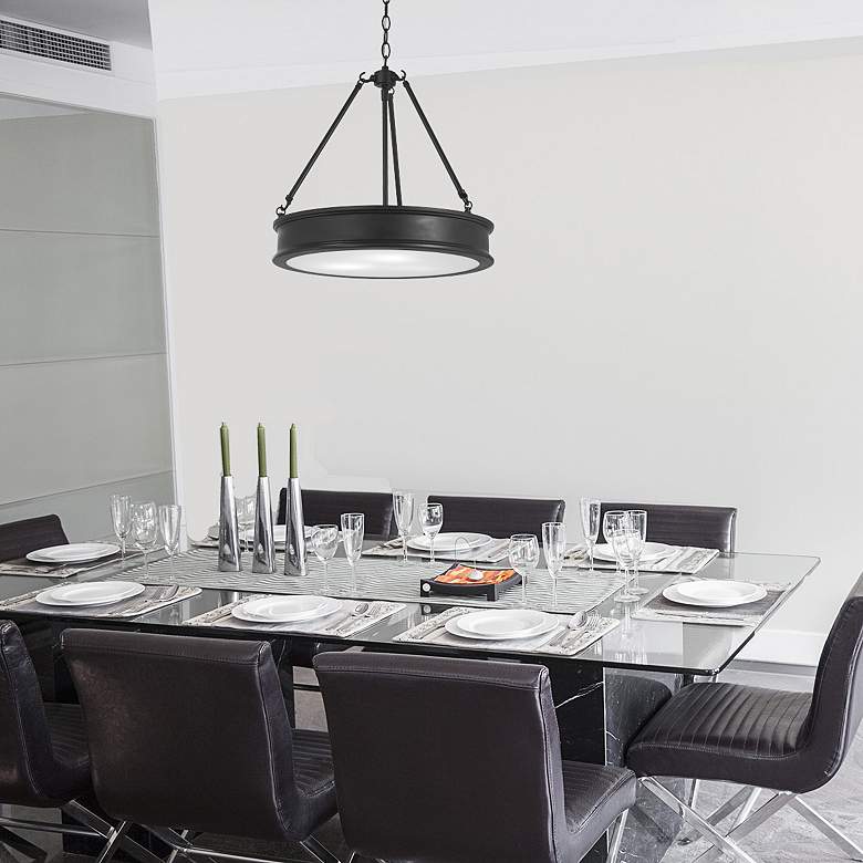 Image 1 Minka Lavery Harbour Point 19" Wide Black Finish Pendant Light in scene