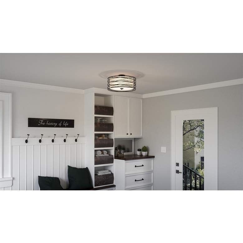 Image 1 Quoizel Spiral 20" Wide Mystic Black Ceiling Light in scene