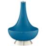 Color Plus Gillan 28&quot; Modern Glass Mykonos Blue Table Lamp