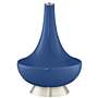 Color Plus Gillan 28&quot; Modern Glass Monaco Blue Table Lamp