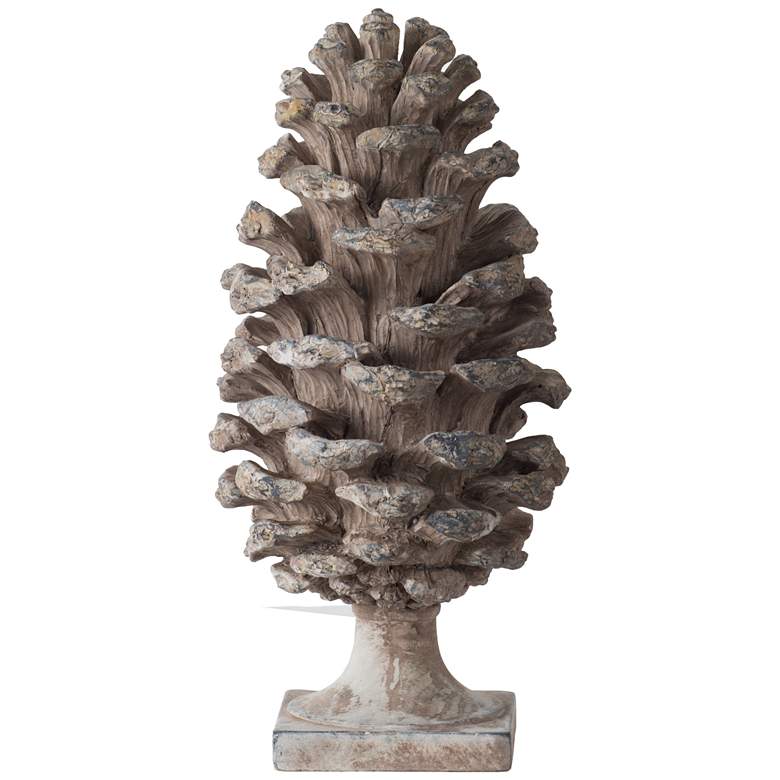 Image 1 14.2" Gray Pine Cone Table Décor