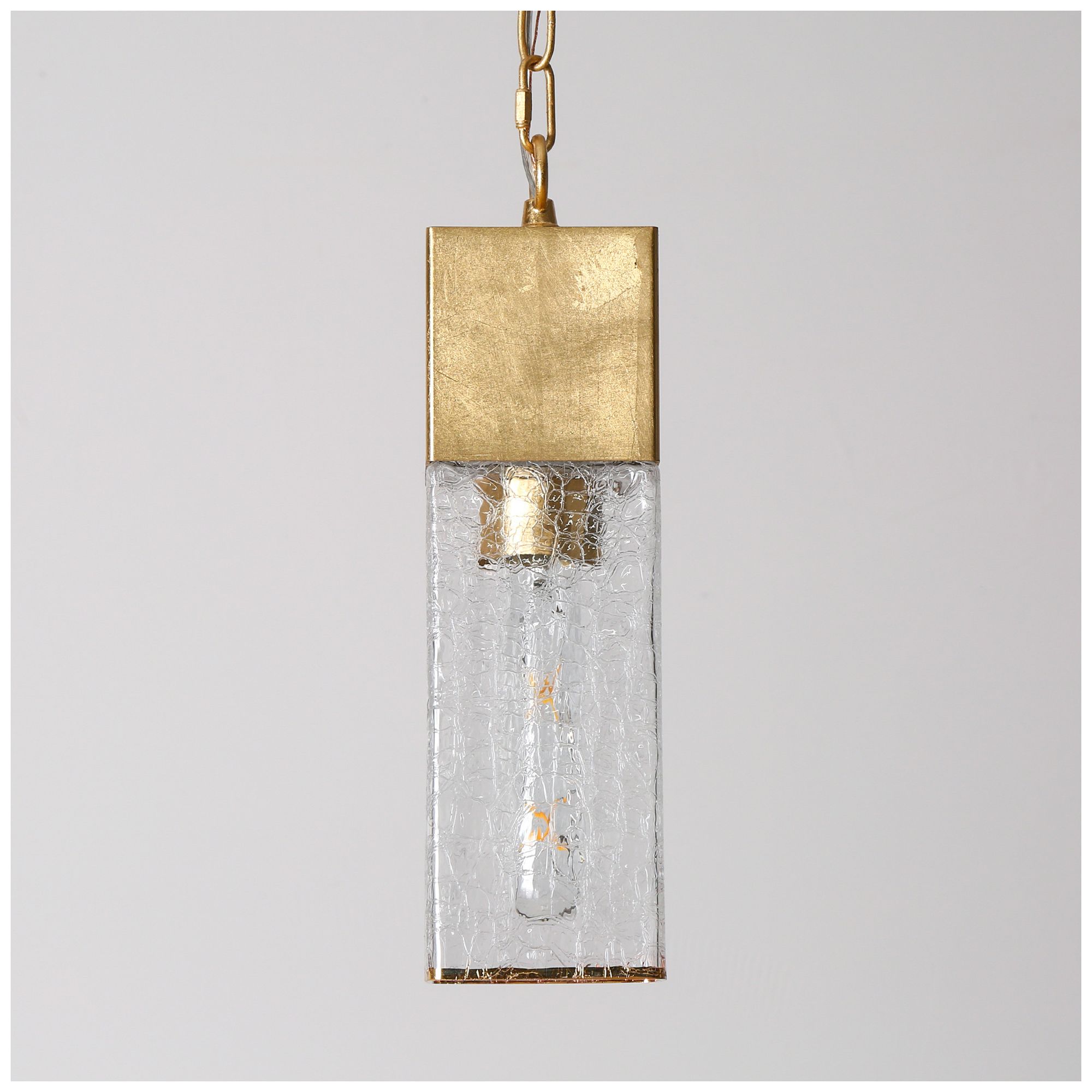 Image 3 14 3/5" High Gold Texture Glass Mini Pendant more views