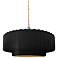 14.5"W Carbon/Gold Frame Nickel Tier Pleated Beige Twisted LED Pendant