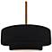 14.5"W Gloss Black Frame Brushed Brass Tier Rigid Stem Kit LED Pendant