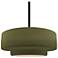 14.5"W Matte Green Frame Matte Black Tier Rigid Stem Kit LED Pendant