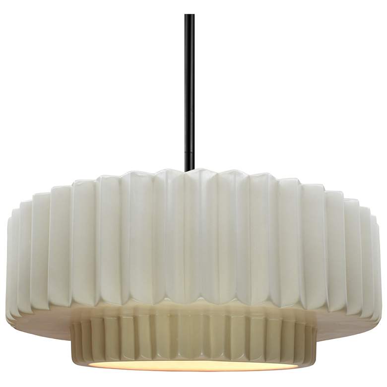 Image 1 14.5"W Matte White Frame Matte Black Tier Pleated Rigid Stem Kit Penda