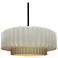 14.5"W Matte White/Gold Frame Matte Black Tier Pleated Stem LED Pendan