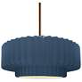 14.5"W Midnight Frame Polished Brass Tier Pleated Rigid Stem Kit Penda