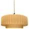 14.5"W Yellow Frame Matte Black Tier Pleated Beige Twisted LED Pendant