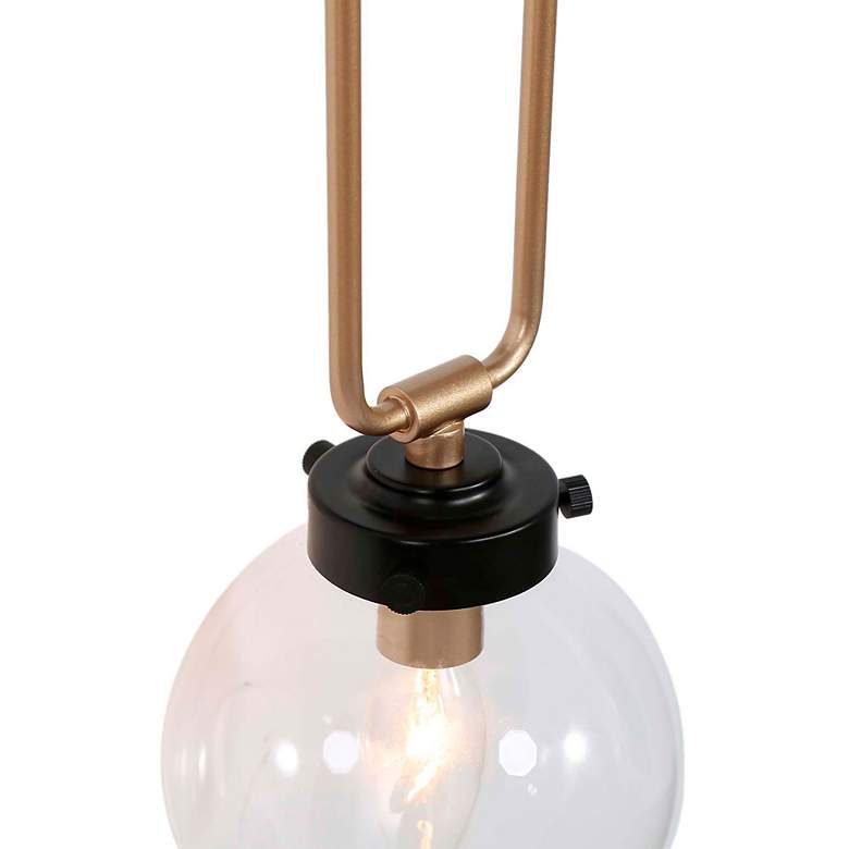 Image 5 14.6" High Black and Gold 1-Light Wall Sconce with Clear Glass Shade more views