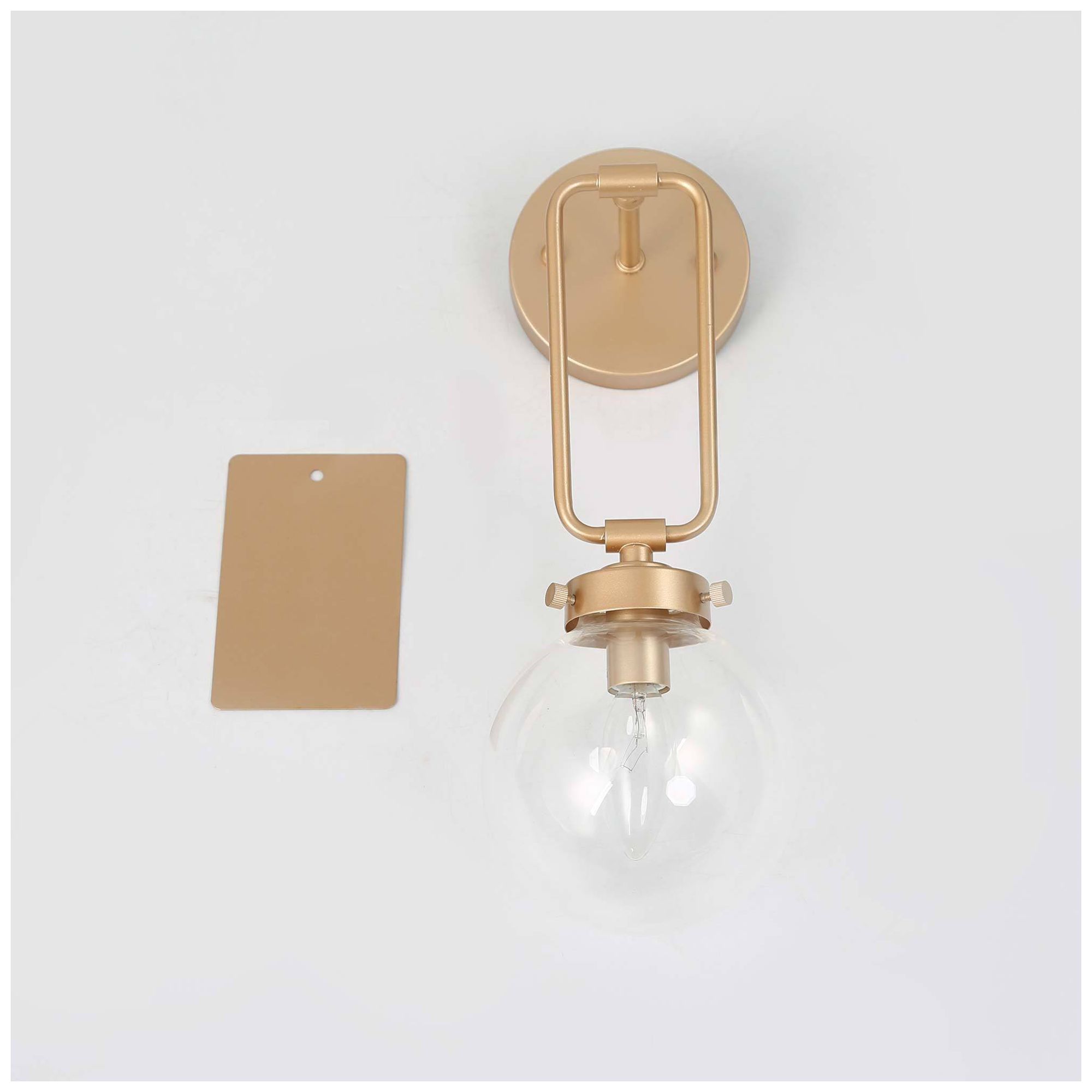 Image 3 14.6" High Gold Globe-Shaped 1-Light Wall Sconce with Clear Glass Shad more views
