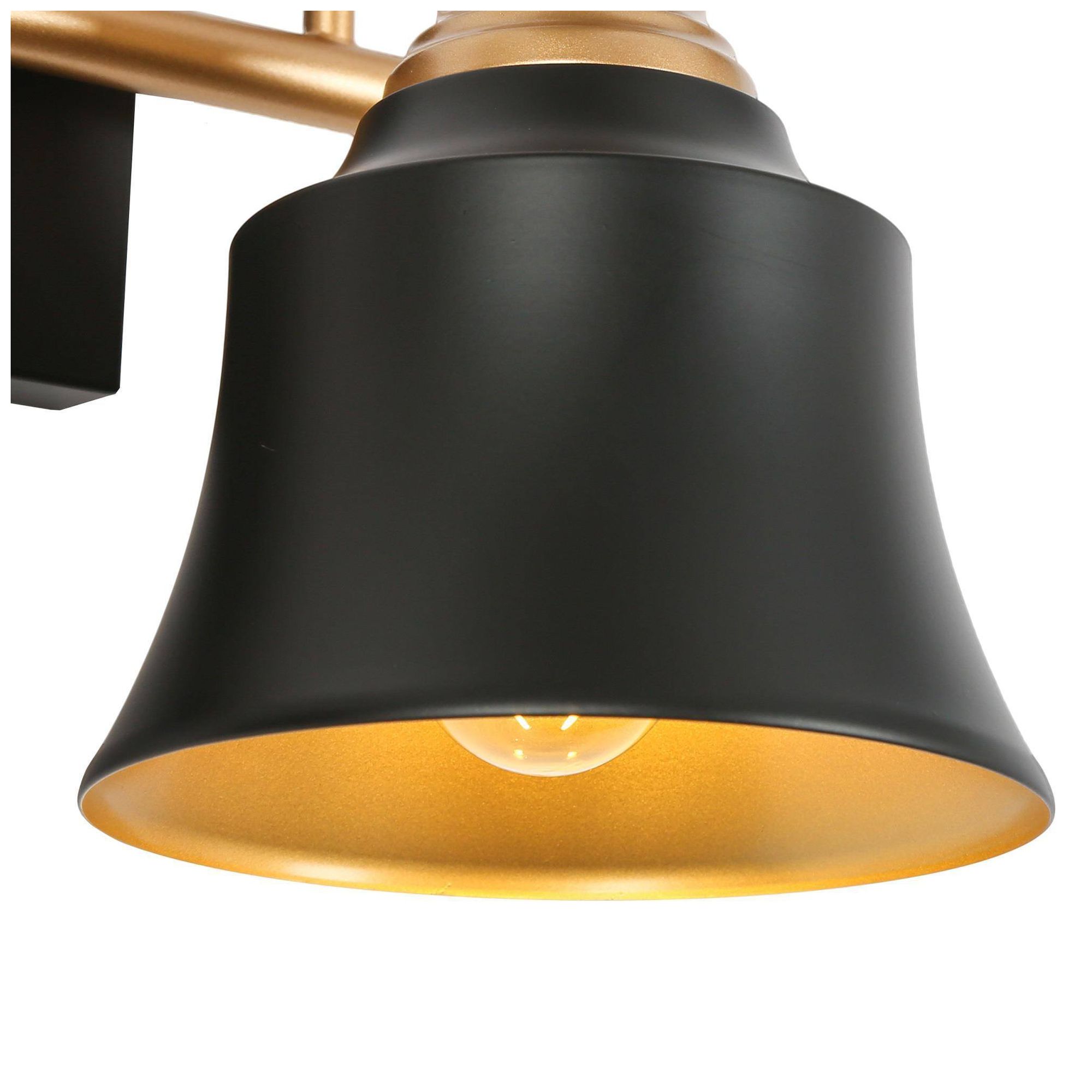 Image 5 14.6" Wide Black and Gold 2-Light Vanity Light with Metal Shades more views