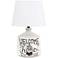 14.9" Farmhouse "Welcome to Our Home" Accent Table Lamp, Whi