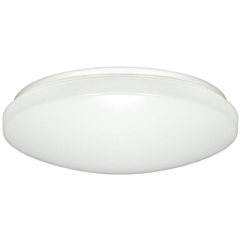 Image 1 14 in.; Flush Mounted LED Light; Fixture; White Finish; 120-277V