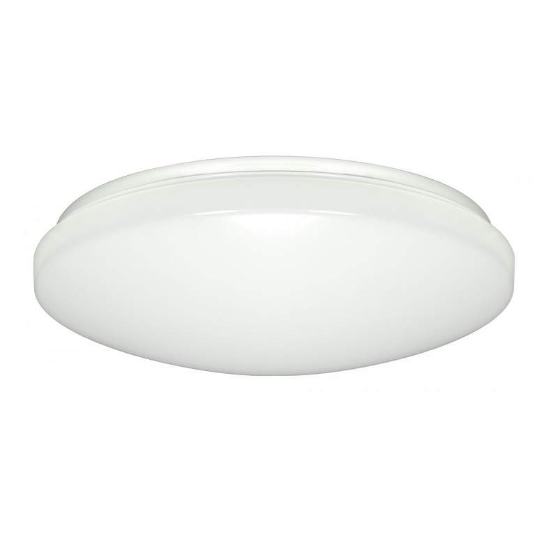 Image 1 14 in.; Flush Mounted LED Light; Fixture; White Finish; 120-277V