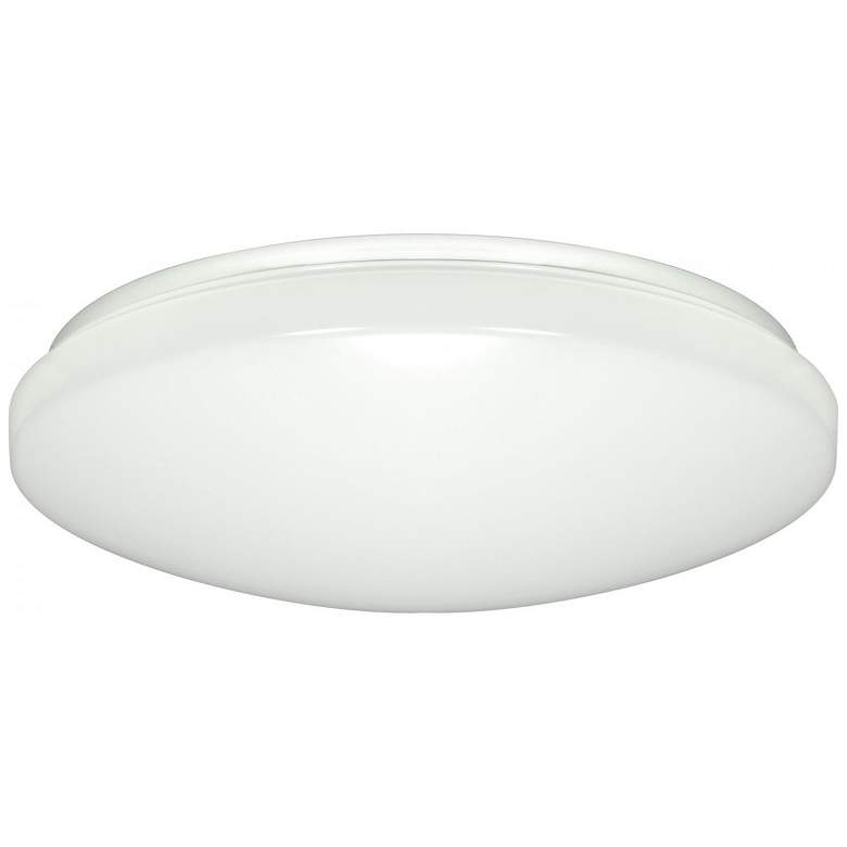 Image 1 14 in.; Flush Mounted LED Light; Fixture; White Finish; 120-277V