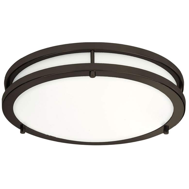 Image 1 14-in LED Decorative Two Ring Fixture Bronze