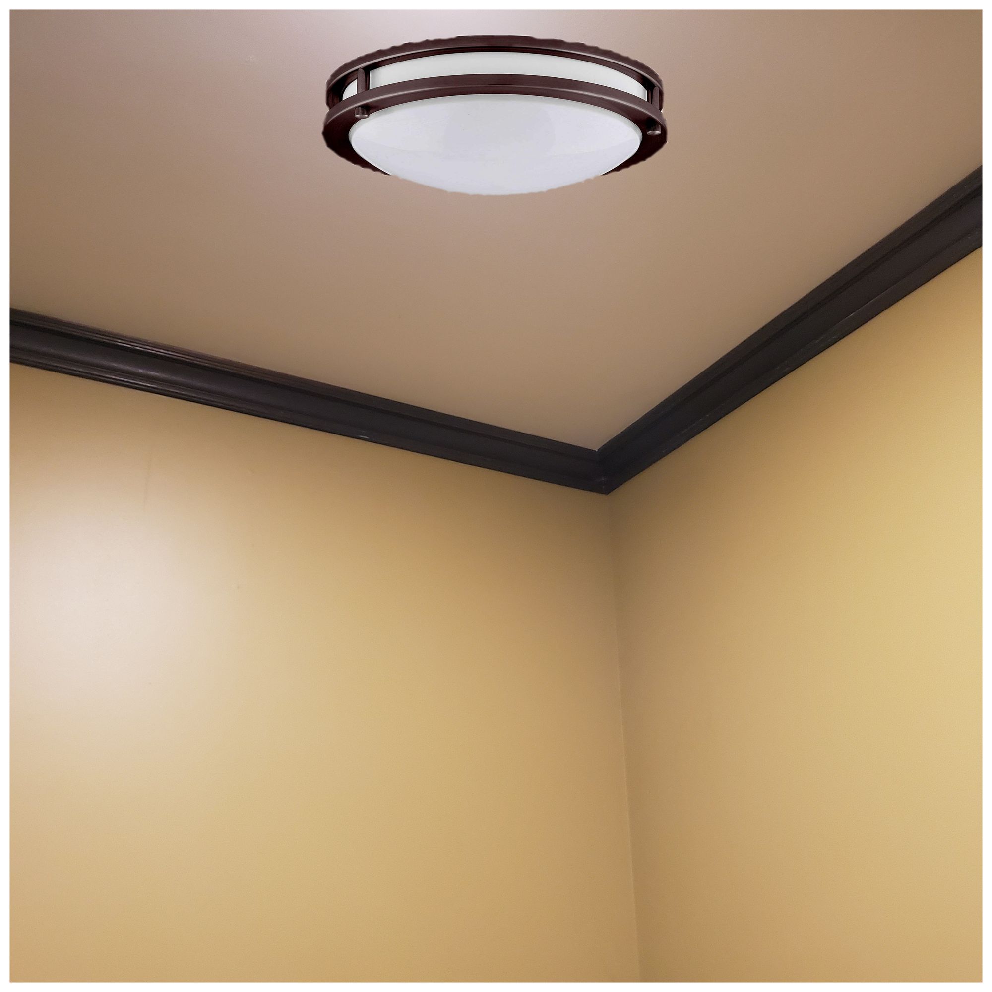 Image 2 14-in LED Decorative Two Ring Fixture Bronze more views