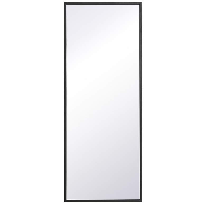 Image 1 14-in W x 36-in H Metal Frame Rectangle Wall Mirror in Black