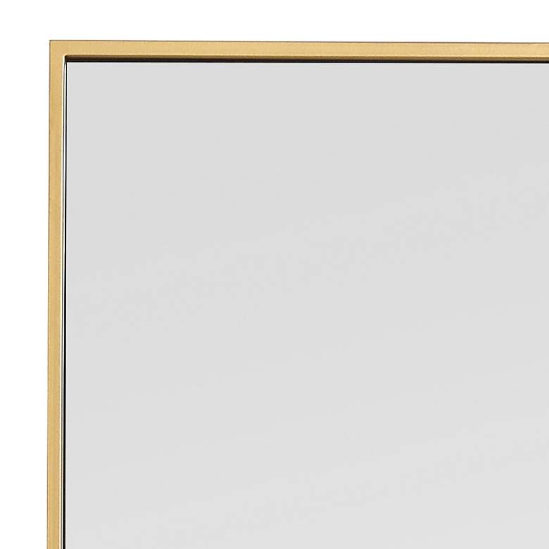 Image 4 14-in W x 36-in H Metal Frame Rectangle Wall Mirror in Brass more views