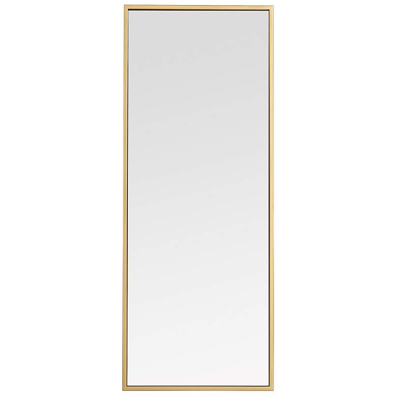 Image 5 14-in W x 36-in H Metal Frame Rectangle Wall Mirror in Brass more views