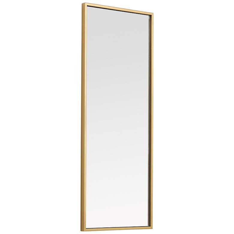 Image 6 14-in W x 36-in H Metal Frame Rectangle Wall Mirror in Brass more views