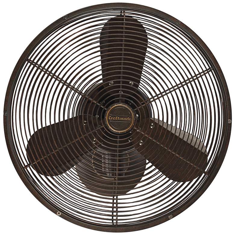 Image 2 14" Craftmade Bellows IV Aged Bronze Textured Damp Wall Fan
