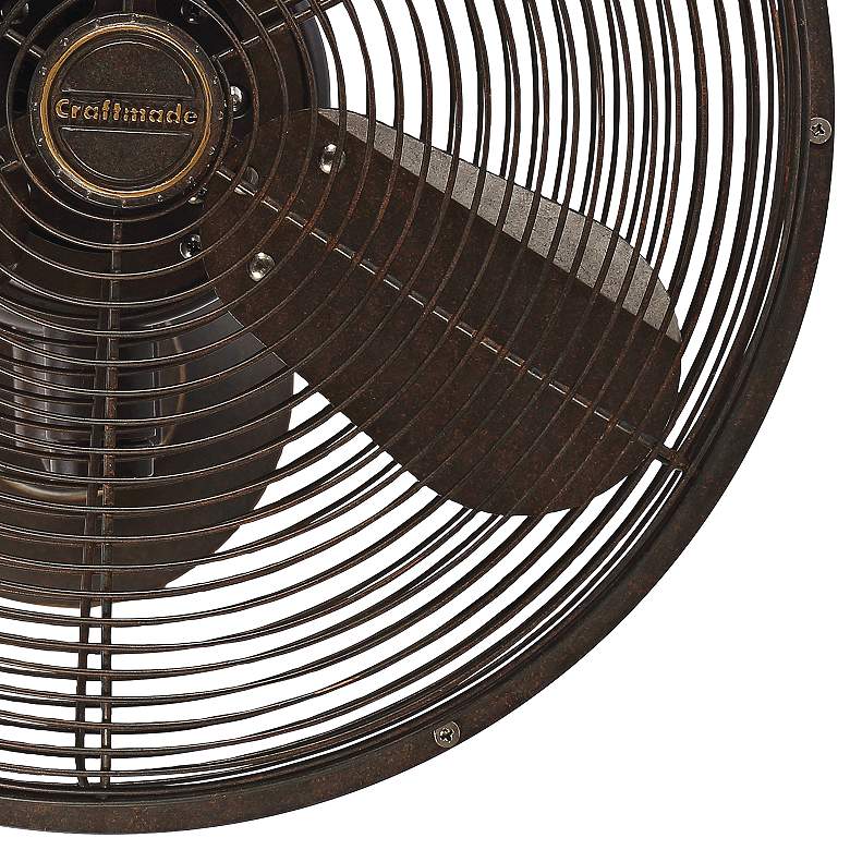 Image 3 14" Craftmade Bellows IV Aged Bronze Textured Damp Wall Fan more views