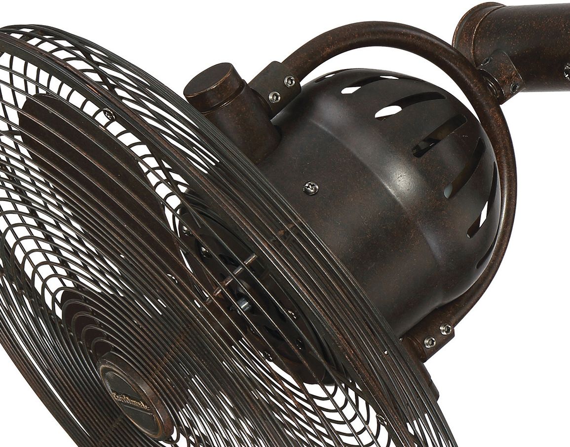 Image 4 14" Craftmade Bellows IV Aged Bronze Textured Damp Wall Fan more views