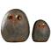 14" High Outdoor Stone Garden Owls - Set of Two
