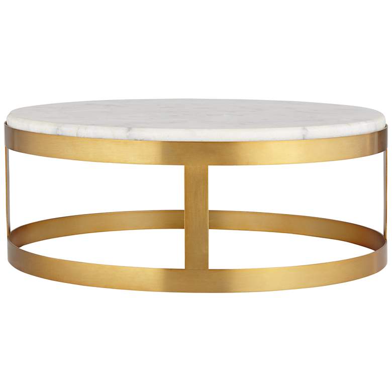 Image 5 14" Marble and Gold Finish Pedestal Lamp Riser more views