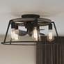 14" Quoizel Brockton Grey Ash LED Damp Rated Fandelier Fan with Remote
