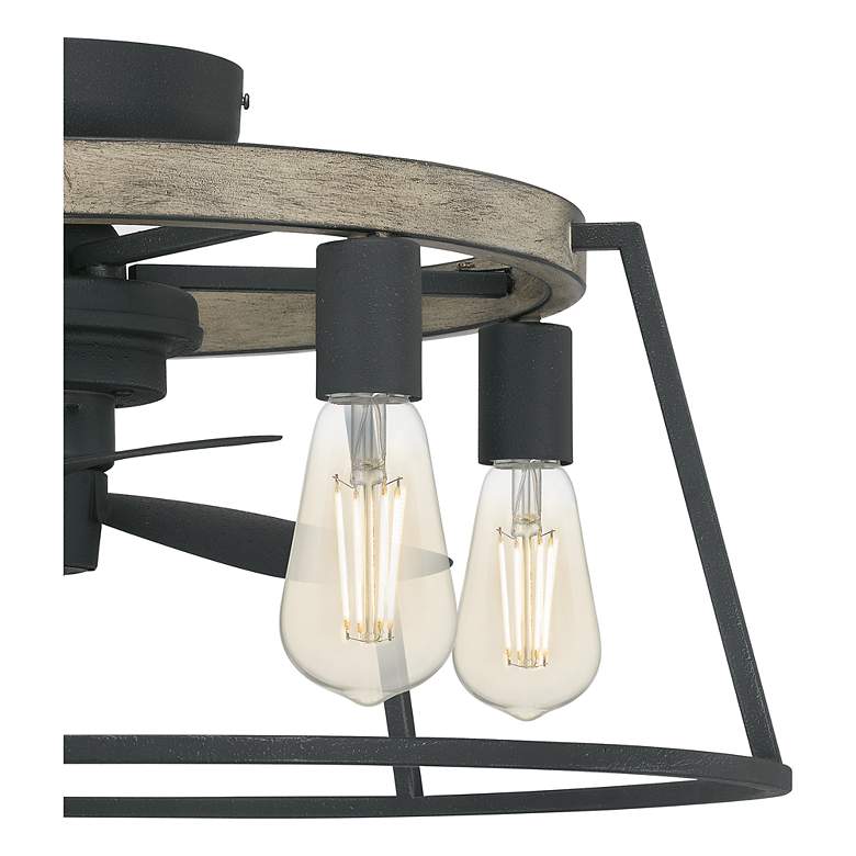 Image 6 14" Quoizel Brockton Grey Ash LED Damp Rated Fandelier Fan with Remote more views