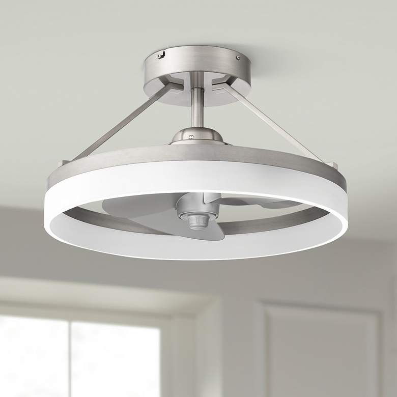Image 2 14" Quoizel Cohen Brushed Nickel LED Ceiling Fan with Remote
