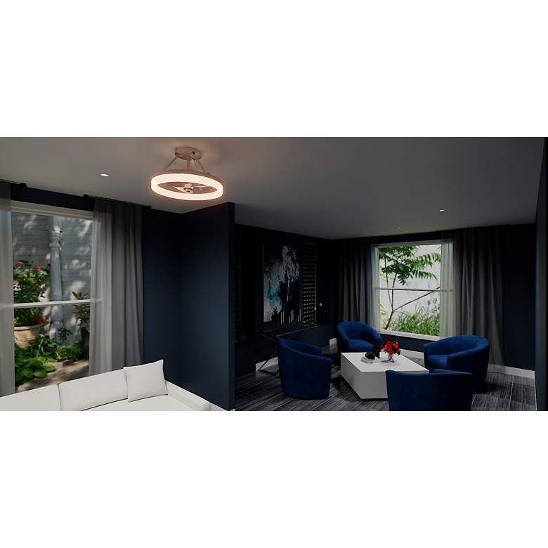 Image 4 14" Quoizel Cohen Brushed Nickel LED Ceiling Fan with Remote more views