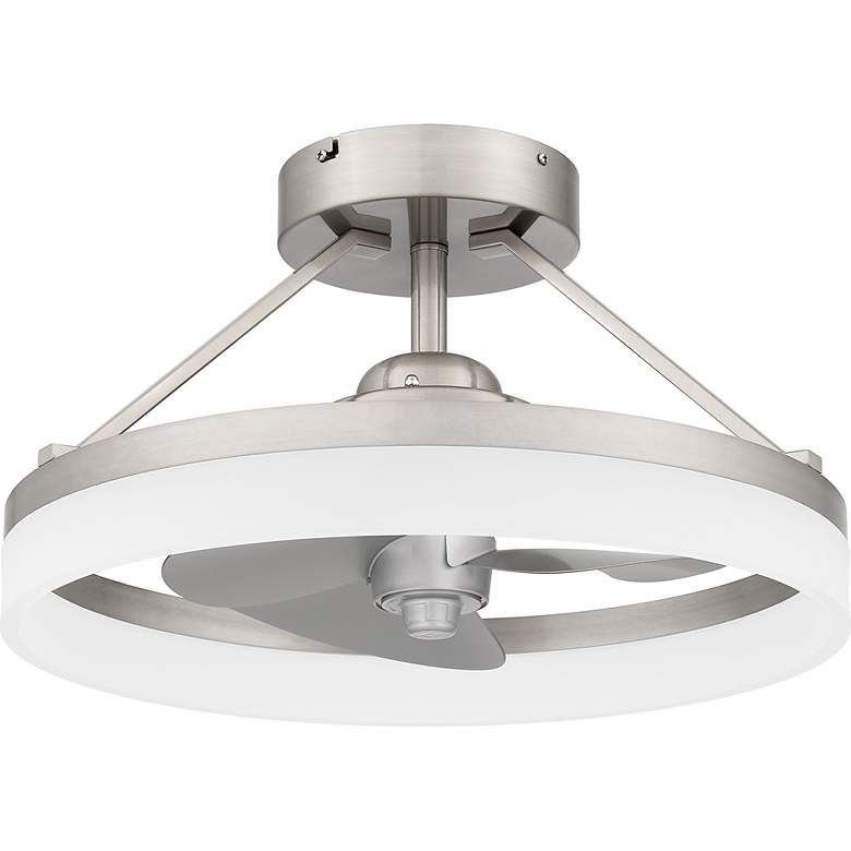 Image 5 14" Quoizel Cohen Brushed Nickel LED Ceiling Fan with Remote more views