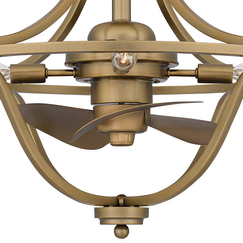 Image 4 14" Quoizel Harvel Weathered Brass LED Ceiling Fan with Remote more views