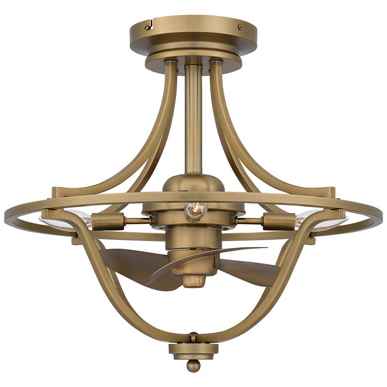 Image 5 14" Quoizel Harvel Weathered Brass LED Ceiling Fan with Remote more views