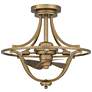 14" Quoizel Harvel Weathered Brass LED Ceiling Fan with Remote in scene