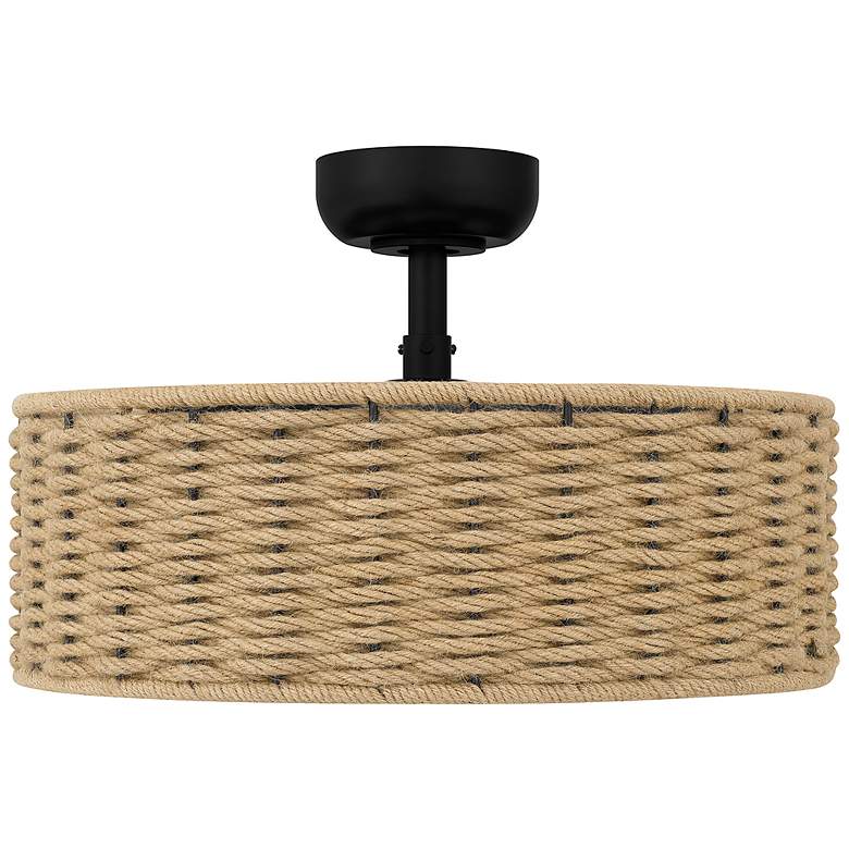 Image 4 14 inch Quoizel Islander Matte Black and Hemp LED Ceiling Fan with Remote more views