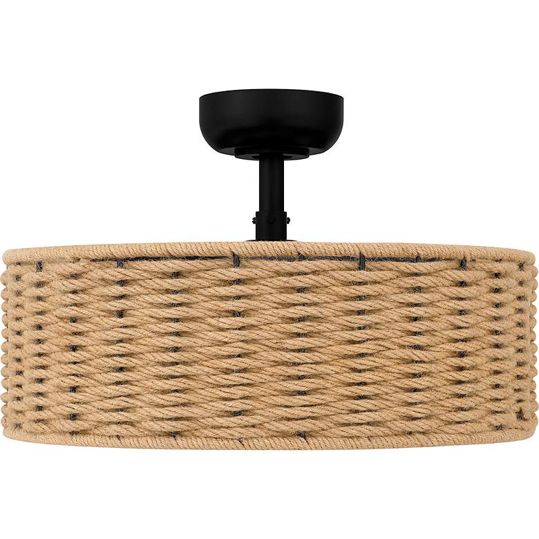 Image 5 14 inch Quoizel Islander Matte Black and Hemp LED Ceiling Fan with Remote more views