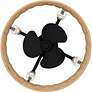 14" Quoizel Islander Matte Black and Hemp LED Ceiling Fan with Remote in scene