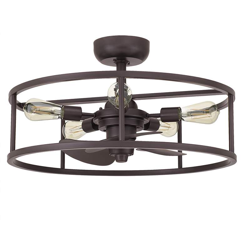 Image 4 14" Quoizel New Harbor 5-Light Bronze Finish Fandelier Ceiling Fan more views