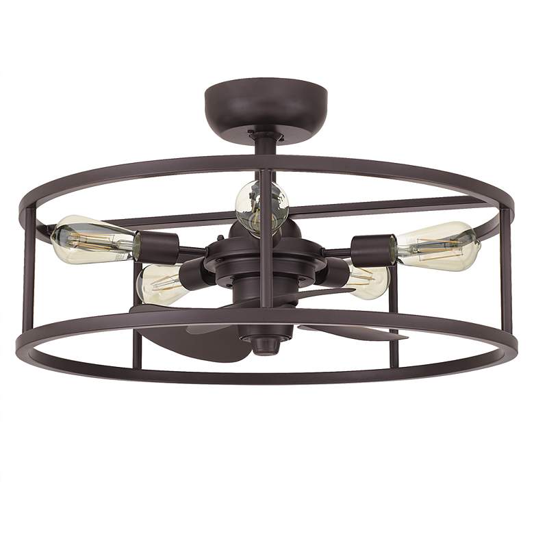 Image 4 14 inch Quoizel New Harbor 5-Light Bronze Finish Fandelier Ceiling Fan more views