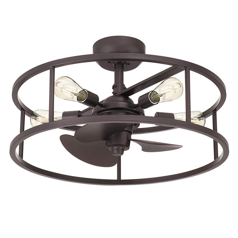 Image 5 14" Quoizel New Harbor 5-Light Bronze Finish Fandelier Ceiling Fan more views